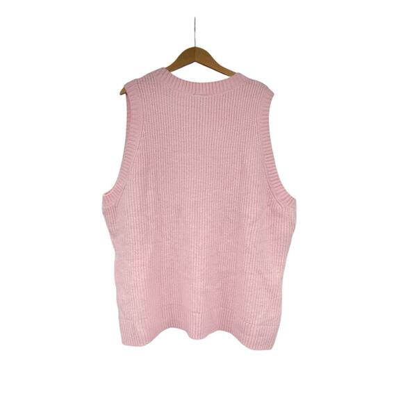 Torrid Vegan Cashmere Light Pink Cable Knit Sweater Vest Womens Plus 5 5XL 28 - Picture 2 of 6